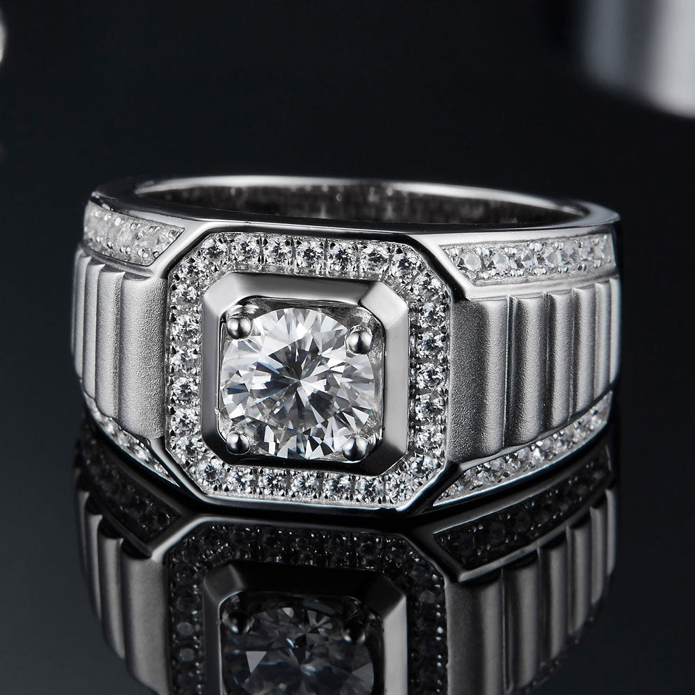 Moissanite One Carat 925 Silver Ring – Practical Gifts — 1