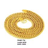 Gold Double Buckle Flat Chain Solid Necklace – Jewelry Gift Ideas — 5