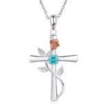 Rose Cross Necklace With Rhinestone Fashion – Jewelry Gift Ideas — 6