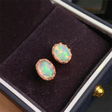Fashion Natural Opal Stud Earrings S925 Silver – Stylish Gifts — 1