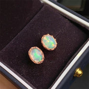 Fashion Natural Opal Stud Earrings S925 Silver – Stylish Gifts — 1