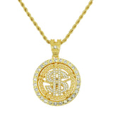 Diamond Set Rotating Rotatable Dollar Pendant – Jewelry Gift Ideas — 3