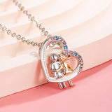 Love Couple Necklace With Colorful Rhinestones – Gifts for Couples — 5