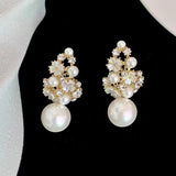 Rhinestones Flowers Pearls Earrings Fashion Elegant – Stylish Gifts — 5