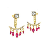 Vintage Style Red Corundum Tassel Earrings – Stylish Gifts — 5
