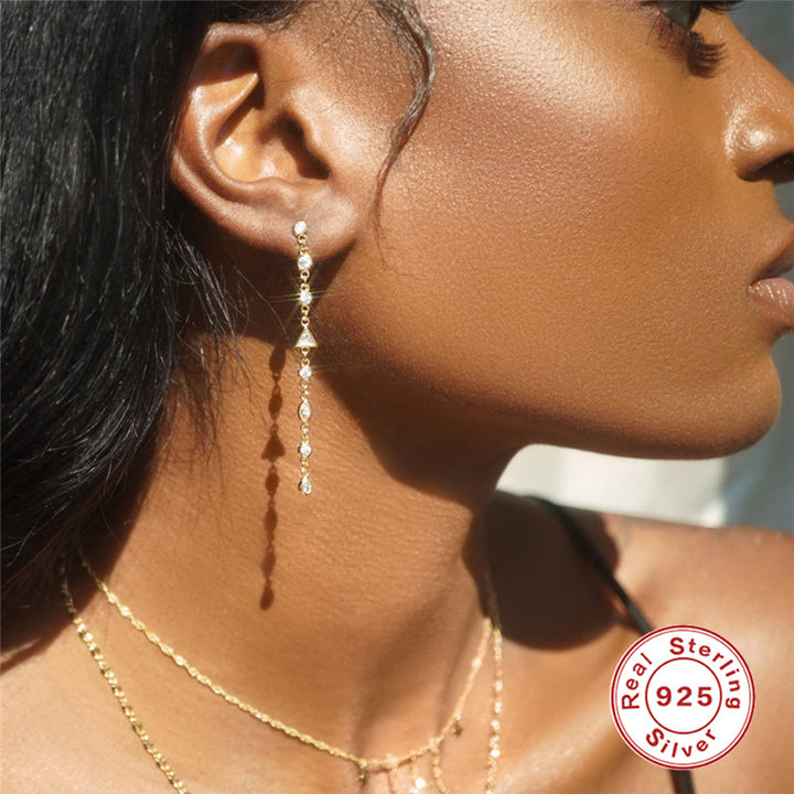 S925 Sterling Silver Elegant Style Earrings – Stylish Gifts — 1