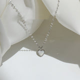 S925 Sterling Silver Love Motherofpearl Necklace – Jewelry Gift Ideas — 3