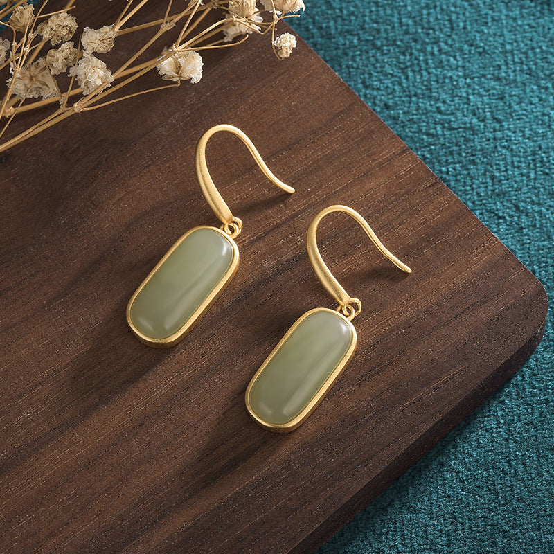 Women's Earrings Antique Gold-plated Imitation Hetian – Gifts for Her — 1