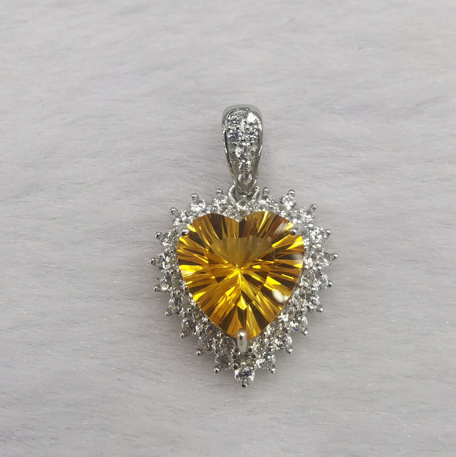 S925 Silver Plated White Gold Inlaid Citrine – Jewelry Gift Ideas — 1
