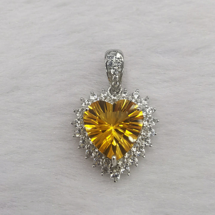 S925 Silver Plated White Gold Inlaid Citrine – Jewelry Gift Ideas — 1