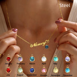 Personalised Birthstone Pendant Letter Necklace – Jewelry Gift Ideas — 5