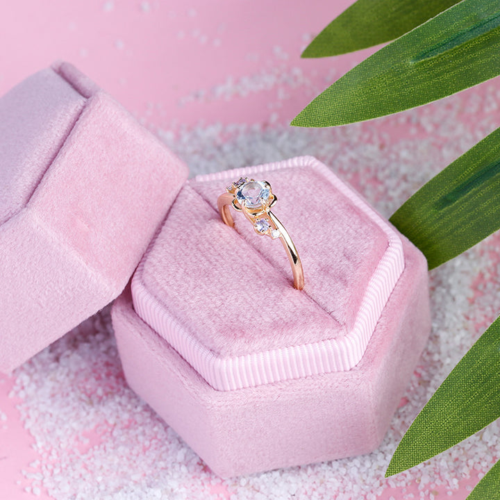 Natural Sky Blue Topaz Flower Ring – Unique Gift Ideas — 1
