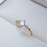 S925 Gold Plated Moonstone Thin Ring Women's Ring – Gifts for Her — 4