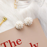 High-grade Pearl Net Red Beaded Flower Earrings – Stylish Gifts — 4