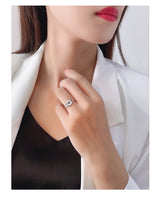 Design Textured Geometric Microset Zircon Ring – Surprise Gifts — 5