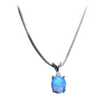 Fashion Frosty Oval Opal Necklace With A White – Jewelry Gift Ideas — 3