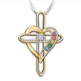 Cross Love Colorful Imitatio Gemstone Pendant – Jewelry Gift Ideas — 10