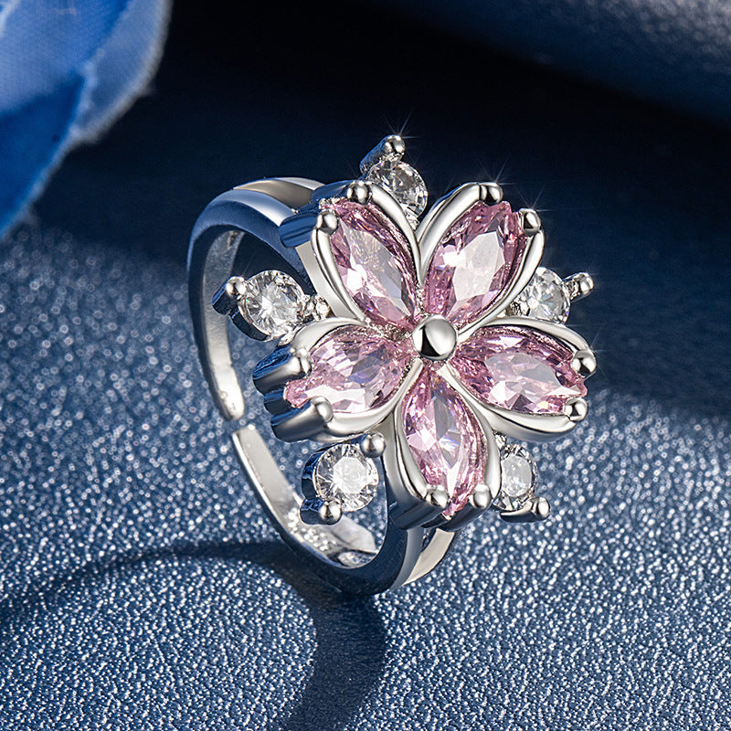 Exaggerated Plum Blossom Ring Flower Ring Female – Gifts for Her — 1