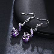 Purple Zircon Spiral Ear Hook Earrings – Small Gift Ideas — 2