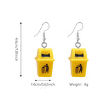 Yellow Bin Earrings Funny Resin – Special Occasion Gifts — 6