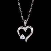 Love Heart Necklace Female Birthstones Peach – Jewelry Gift Ideas — 1