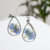 Myosotis Sylvatica Real Flower Earrings Water Drop – Stylish Gifts — 4