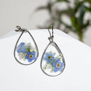 Myosotis Sylvatica Real Flower Earrings Water Drop – Stylish Gifts — 4