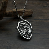 OP Retro Design Warrior Shield Titanium Steel – Jewelry Gift Ideas — 9