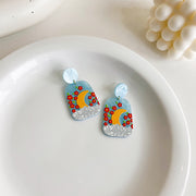 Flowers And Leaves Transparent Acrylic Earrings – Stylish Gifts — 7