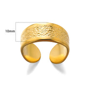 Stainless Steel Oil Pressure Ring Irregular Wide – Stylish Gifts — 13