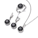 Women's Zircon Necklace Earring Ring Three-piece – Jewelry Gift Ideas — 11