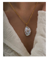 Natural Baroque Petal Pearl Pendant Necklace – Jewelry Gift Ideas — 3