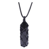 Hand-knitted Simple Obsidian Pendant For Lovers – Jewelry Gift Ideas — 3