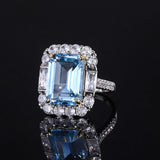 Simulated Aquamarine Pendant Ring Set – Jewelry Gift Ideas — 7