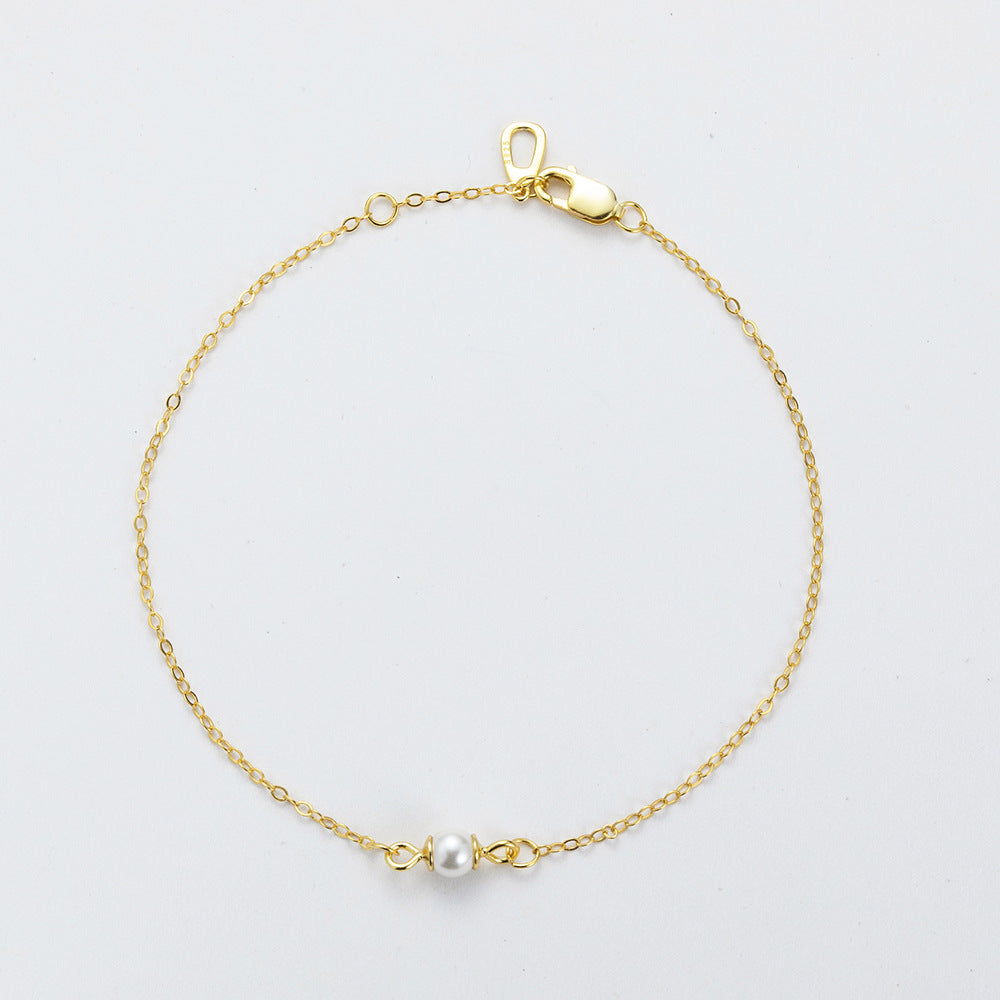 S925 Sterling Silver Simple Handmade Beaded – Special Occasion Gifts — 1