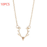 Christmas Small Antlers Deer Head Elk Necklace – Jewelry Gift Ideas — 4