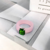 Transparent Acrylic Ring Candy Color Crystal Resin – Gifts for Her — 6