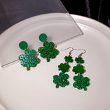 Elegant Acrylic Green Clover Earrings – Meaningful Gifts — 1