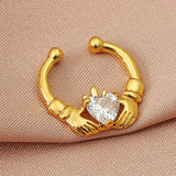 Zircon U Shaped Non Perforated Nose Hoop – Holiday Gift Ideas — 4