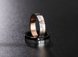 Rotatable Roman Numeral Titanium Steel Couple Ring – Gifts for Couples — 4