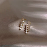 Pearl Crystal Stud Earrings For Women – Gifts for Her — 2