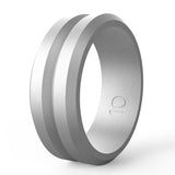 V Groove Beveled Men's Silicone Ring – Gifts for Him — 7
