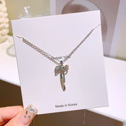 Simple 18K Gold-plated Tassel Bow Necklace – Jewelry Gift Ideas — 3