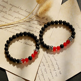 Black Glitter Stone Beaded Men's Bracelet – Jewelry Gift Ideas — 1