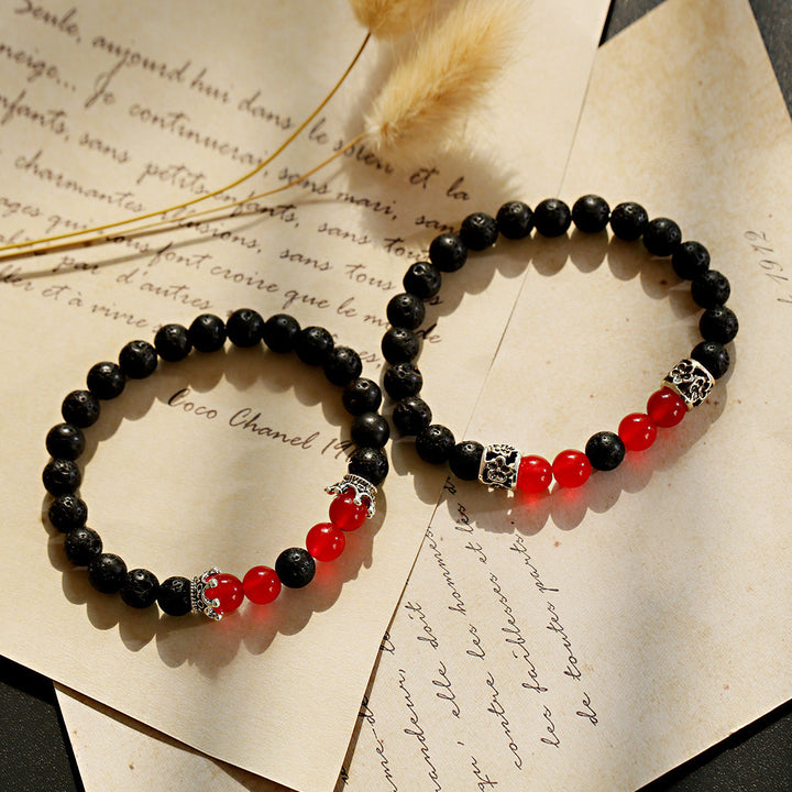 Black Glitter Stone Beaded Men's Bracelet – Jewelry Gift Ideas — 1