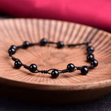 Hand-woven Natural Obsidian Anklet Protect Hope – Practical Gifts — 5