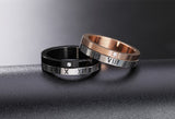 Rotatable Roman Numeral Titanium Steel Couple Ring – Gifts for Couples — 2