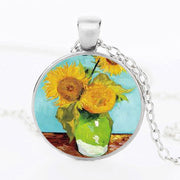 The Kiss Starry Night Sunflower Glass Necklace – Jewelry Gift Ideas — 16
