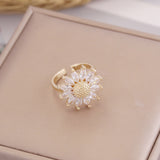 Colored Zircon Sunflower Ring Female – Gifts for Her — 5