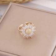 Colored Zircon Sunflower Ring Female – Gifts for Her — 5